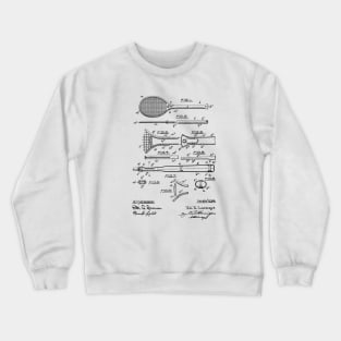 Tennis Racket Vintage Patent Hand Drawing Crewneck Sweatshirt